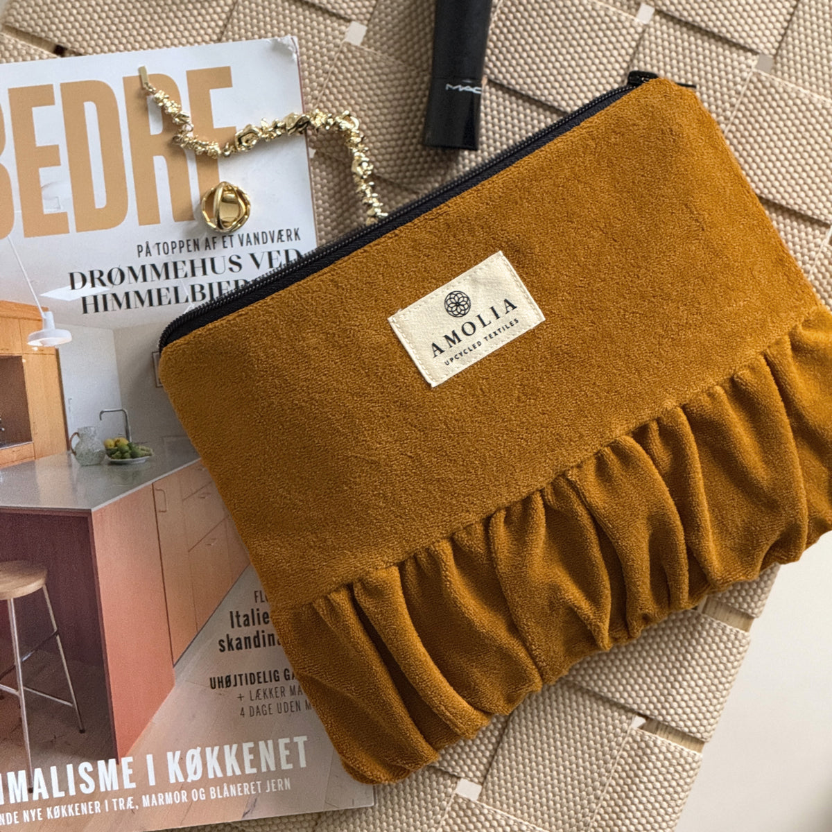 Upcycled vintage bag, burnt orange