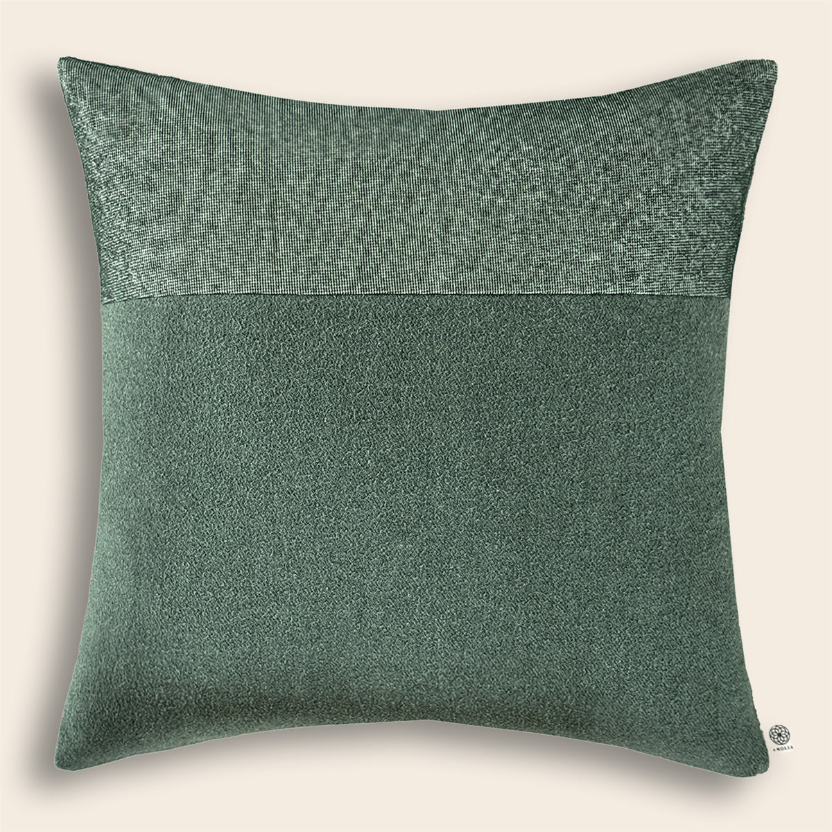 Upcycled pudebetræk, 50x50cm, skovgrøn, Saga