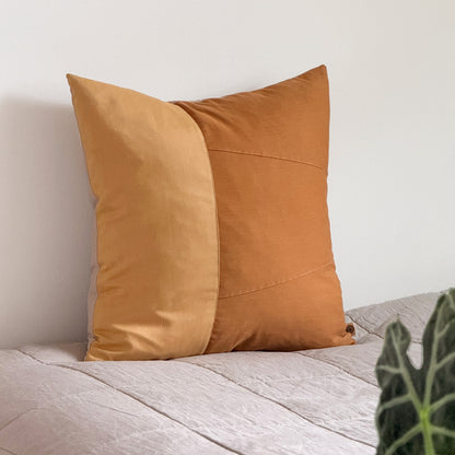 Upcycled pudebetræk, 50x50cm, brændt orange