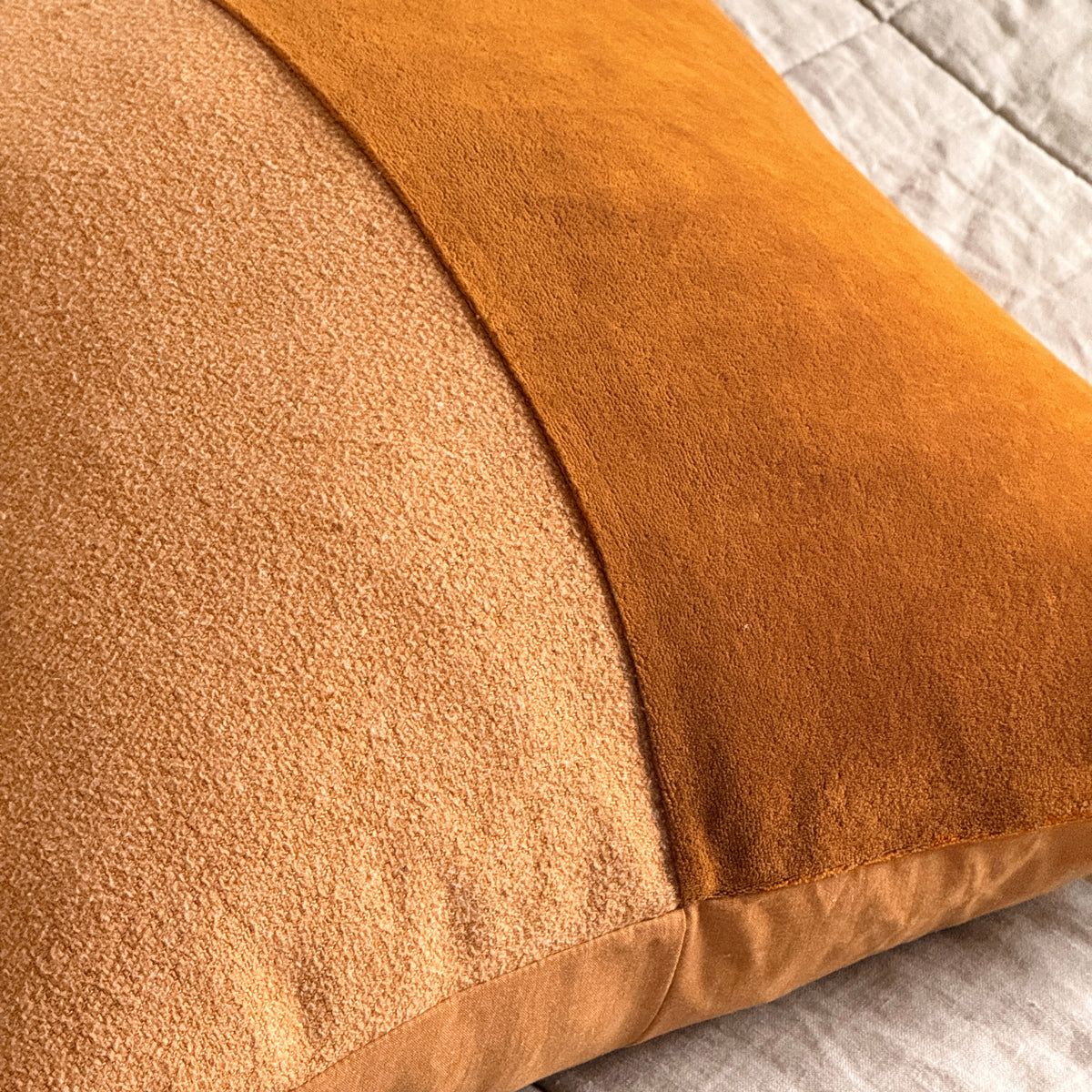 Upcycled cushion cover, 50x50cm, burnt orange