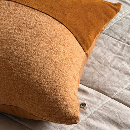 Upcycled cushion cover, 50x50cm, burnt orange