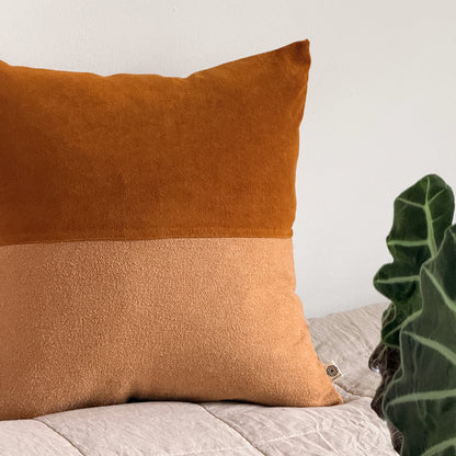 Upcycled cushion cover, 50x50cm, burnt orange