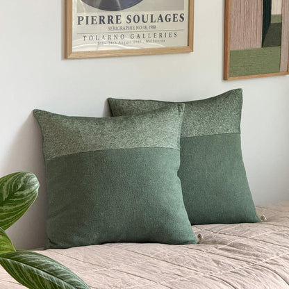 Upcycled pudebetræk, 50x50cm, skovgrøn, Saga