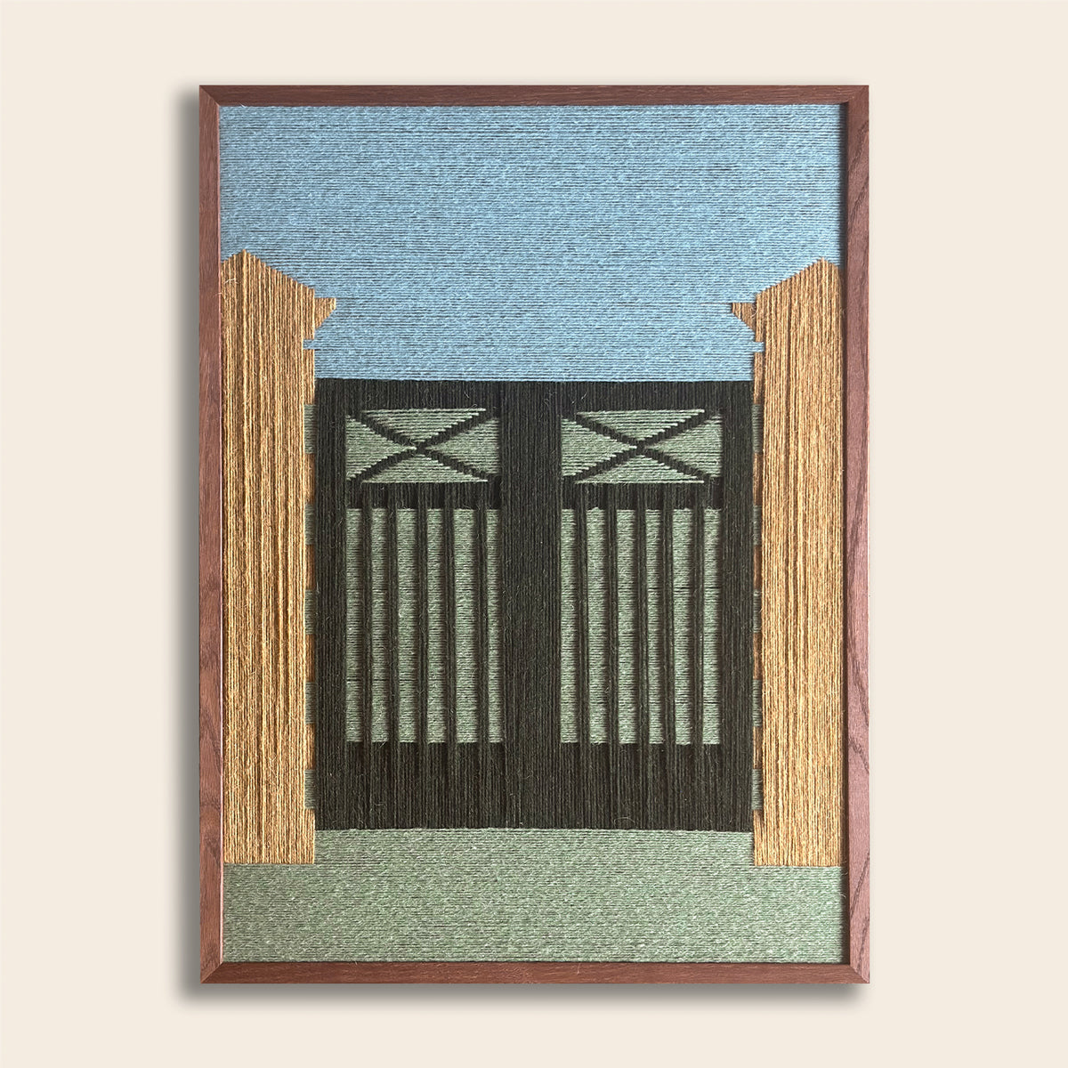 Upcycled artwork, Gate, 50x70cm