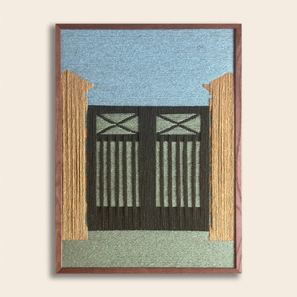 Upcycled artwork, Gate, 50x70cm