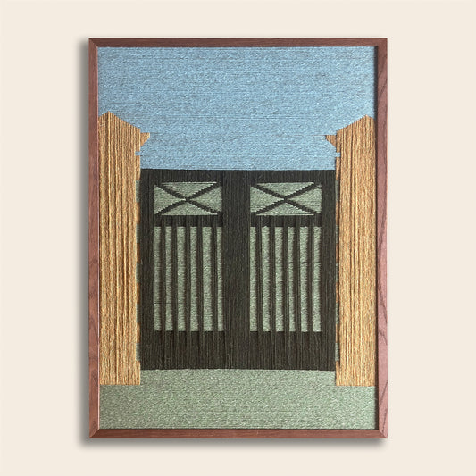 Upcycled kunstværk 50x70cm, Port