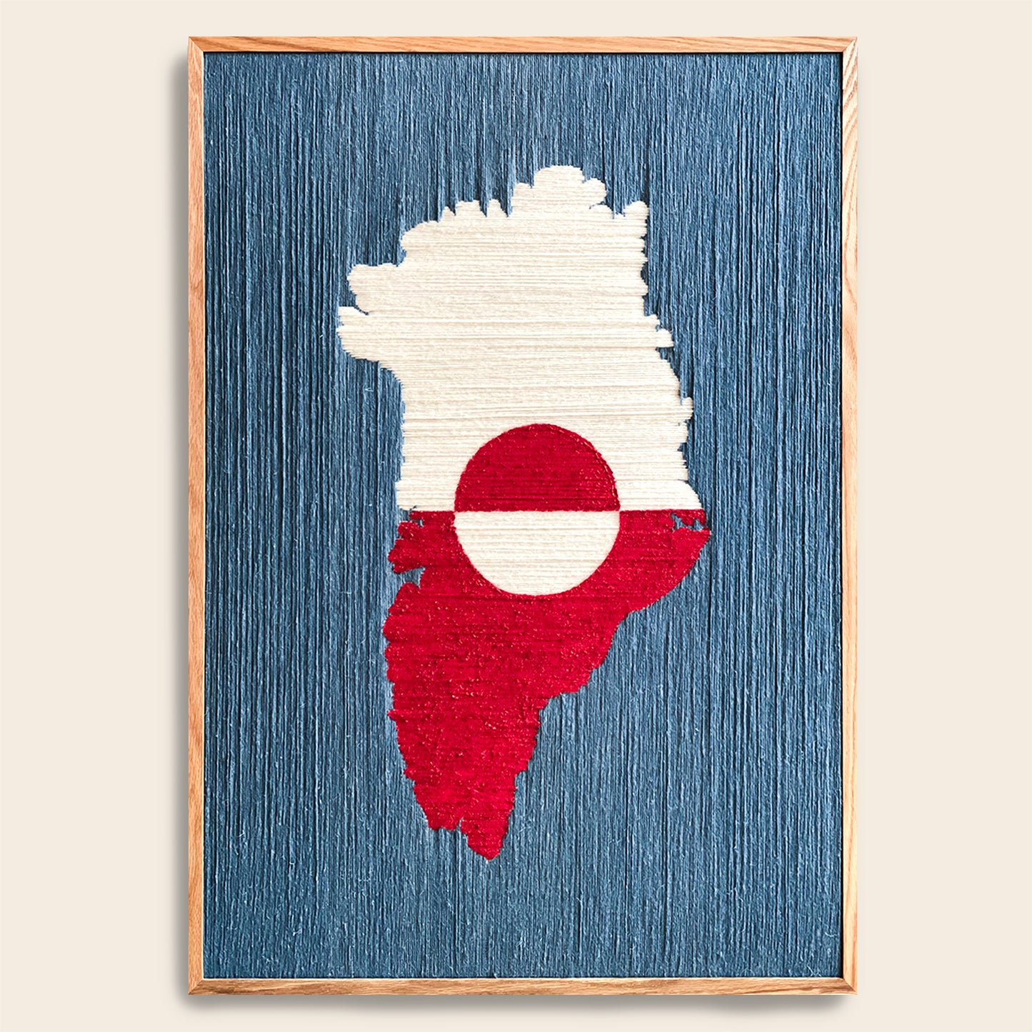 Upcycled kunstværk 70x100cm - Grønland - unik udgave
