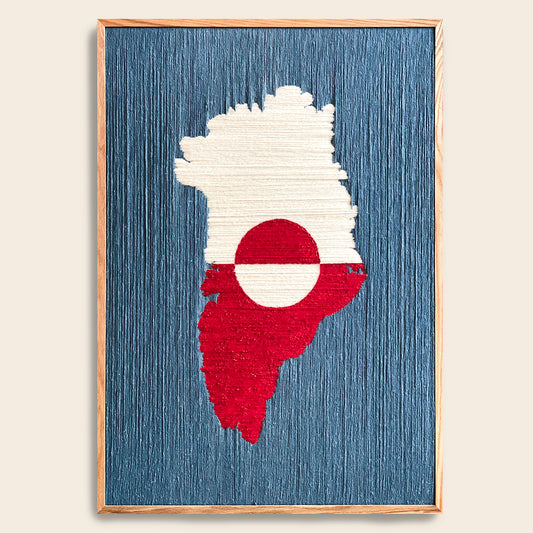 Upcycled kunstværk 70x100cm - Grønland - unik udgave