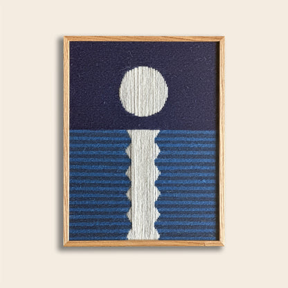 Upcycled artwork, Moon stripes, 30x40cm