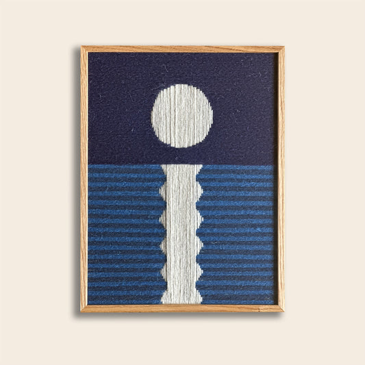 Upcycled artwork, Moon stripes, 30x40cm
