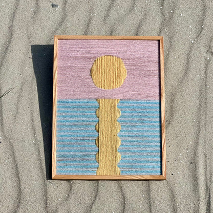 Upcycled artwork, Sunset stripes, 30x40cm