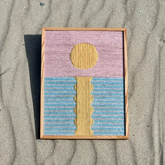 Upcycled artwork, Sunset stripes, 30x40cm