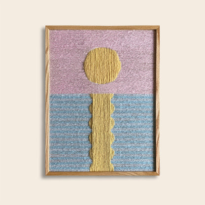 Upcycled artwork, Sunset stripes, 30x40cm