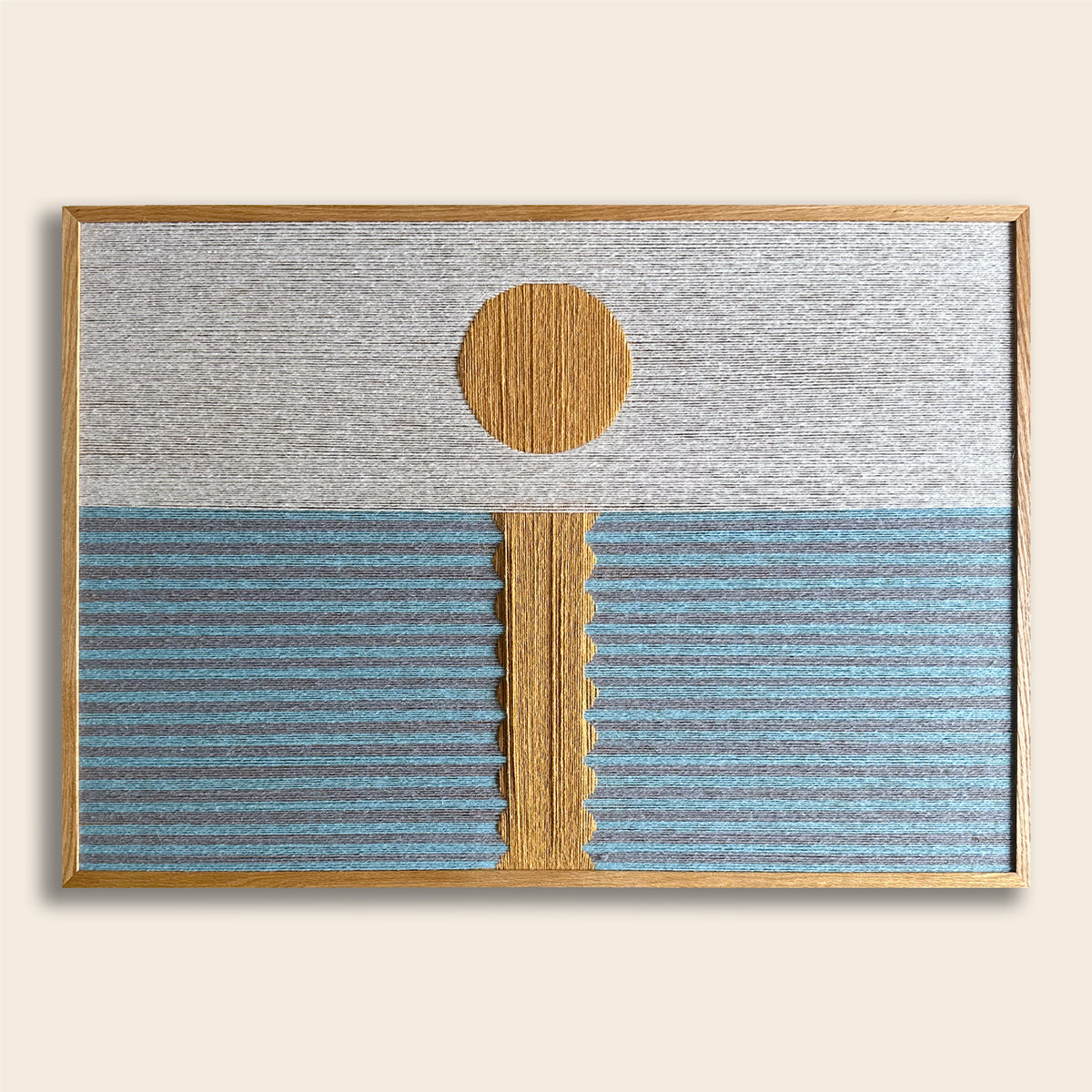 Upcycled kunstværk 100x70cm, Solnedgang striber