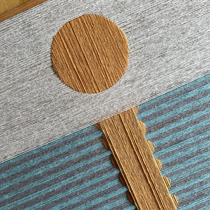 Upcycled kunstværk 100x70cm, Solnedgang striber