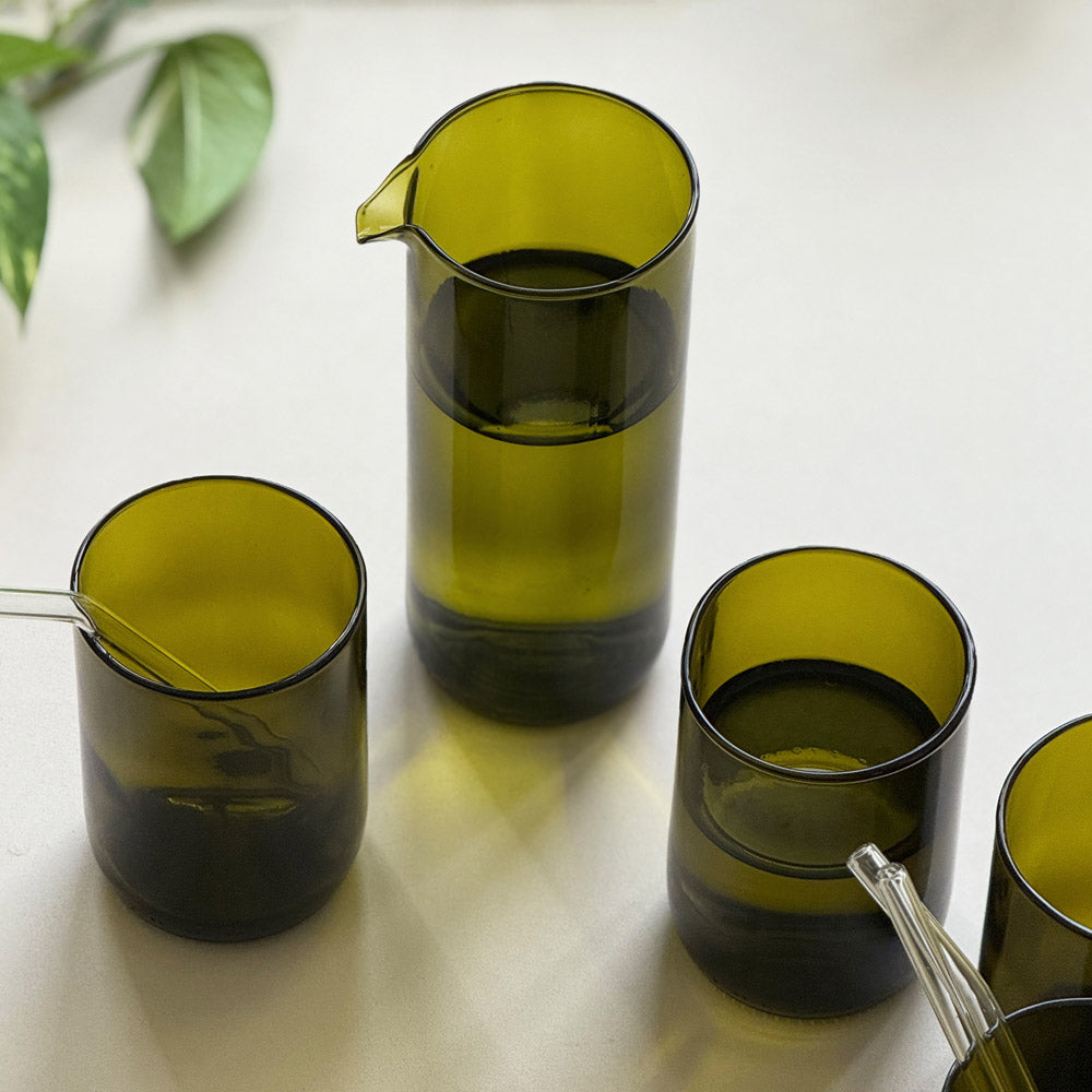 Upcycled carafe #2, green