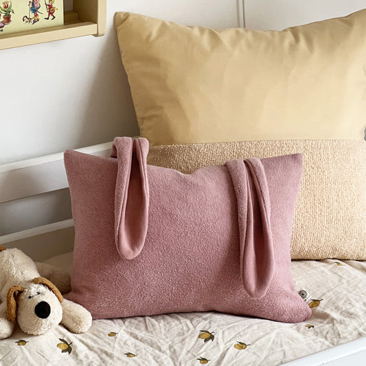 Upcycled bunny cushion, 30x40cm, pink