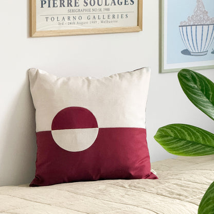 Upcycled pudebetræk, 50x50cm, Grønlands flag