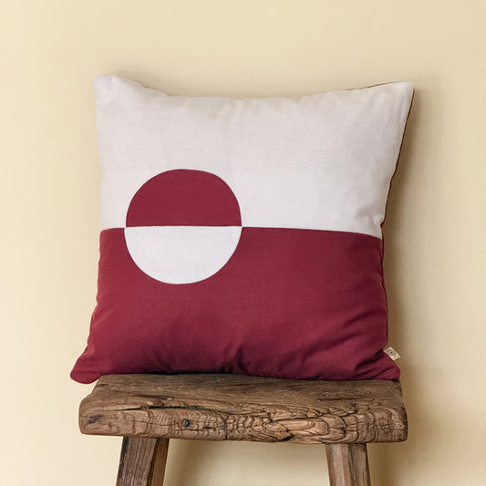 Upcycled pudebetræk, 50x50cm, Grønlands flag