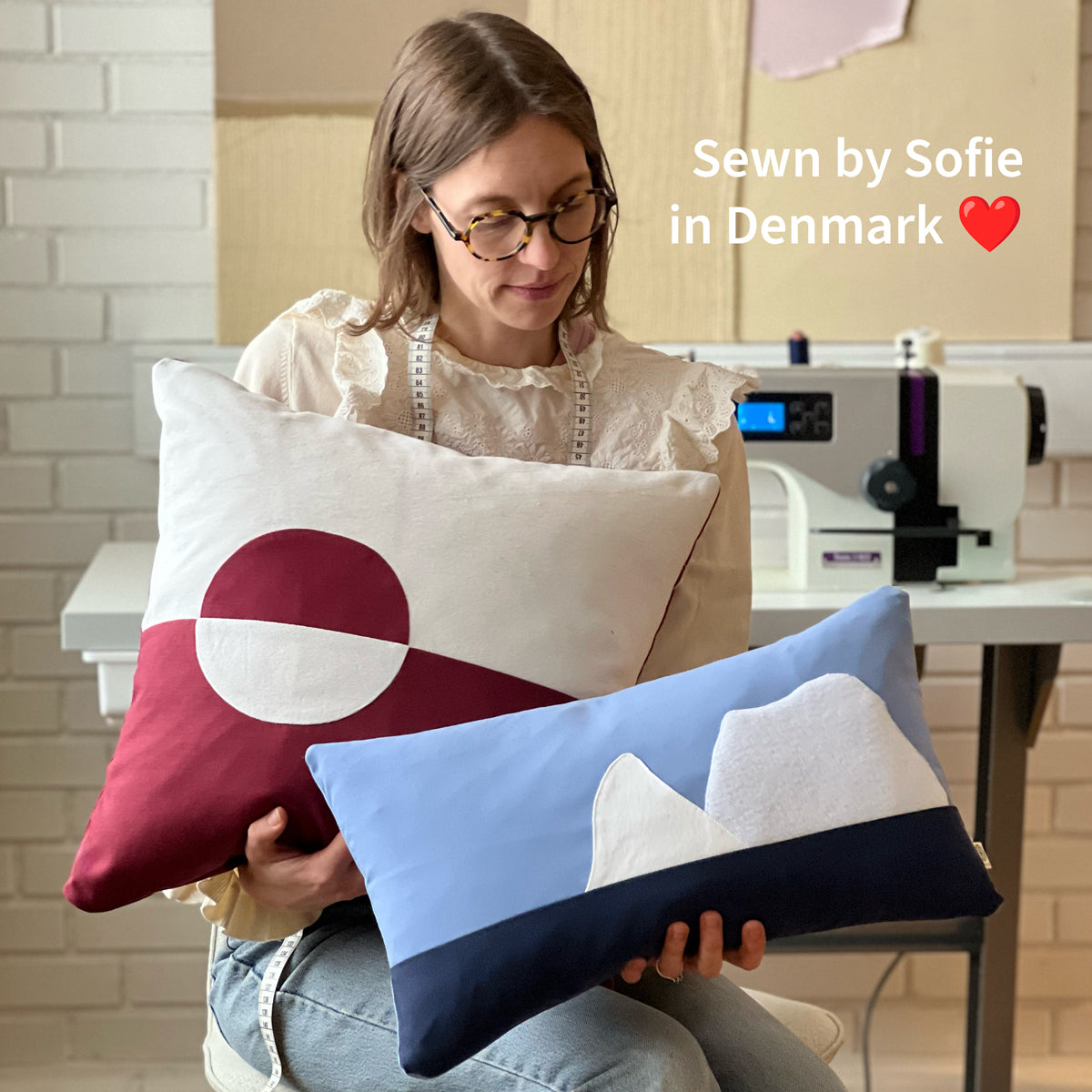 Upcycled cushion cover, 30x50cm, Greenland landscape