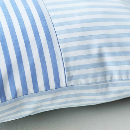 Upcycled cushion cover, 50x50cm, blue stripes