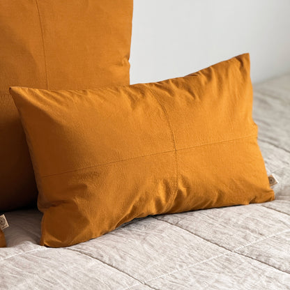 Upcycled pudebetræk, 30x50cm, brændt orange, Emily