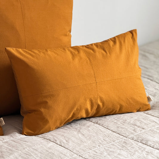 Upcycled cushion cover, 30x50cm, burnt orange, Emily