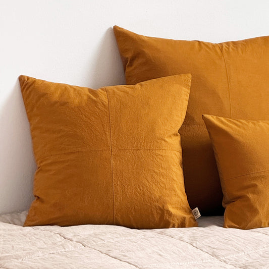 Upcycled cushion cover, 40x40cm, burnt orange, Emily