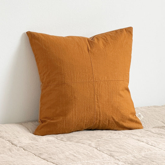 Upcycled cushion cover, 40x40cm, burnt orange, Emily stripes