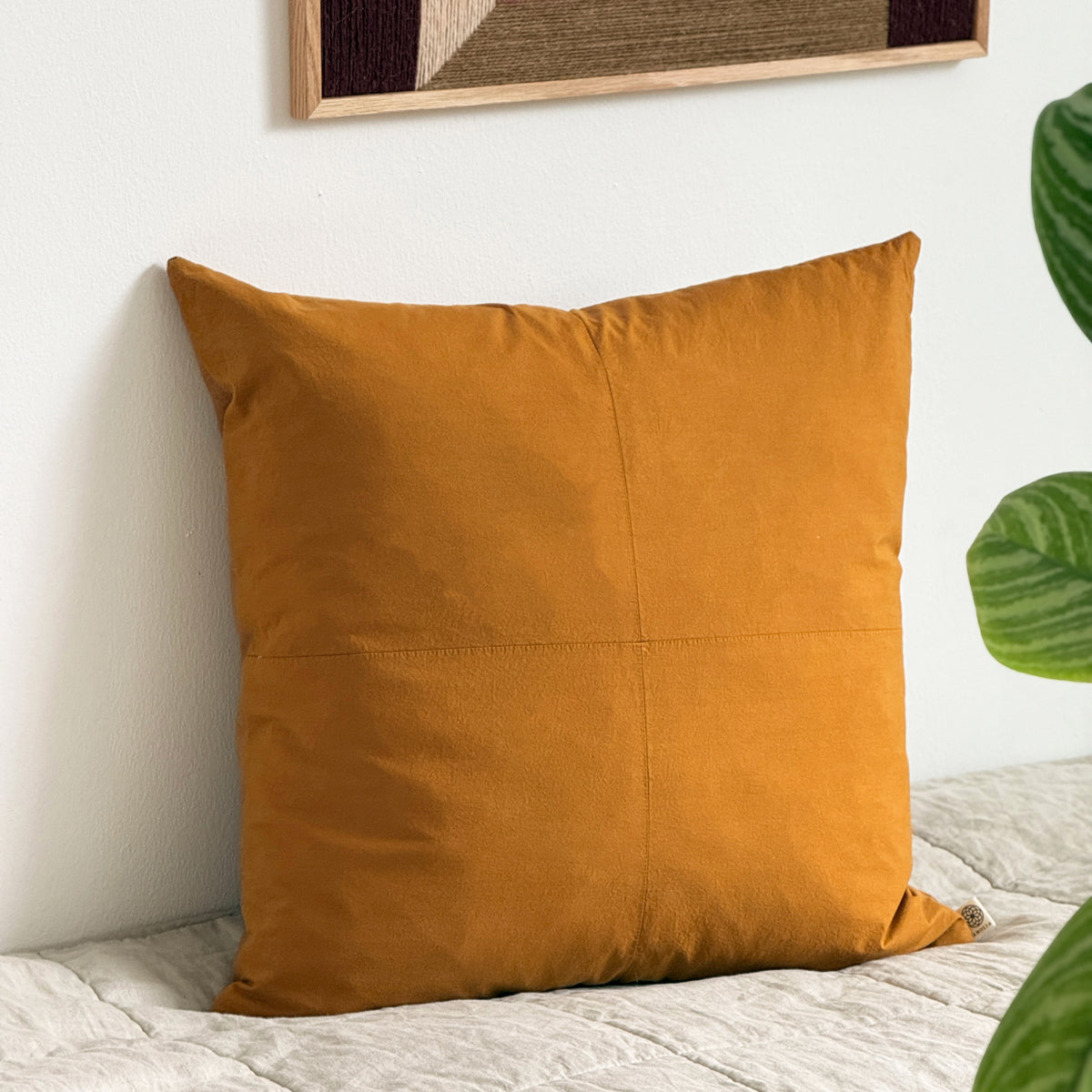 Upcycled pudebetræk, 40x40cm, brændt orange, Emily