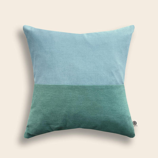 Upcycled cushion cover, 40x40cm, green/blue