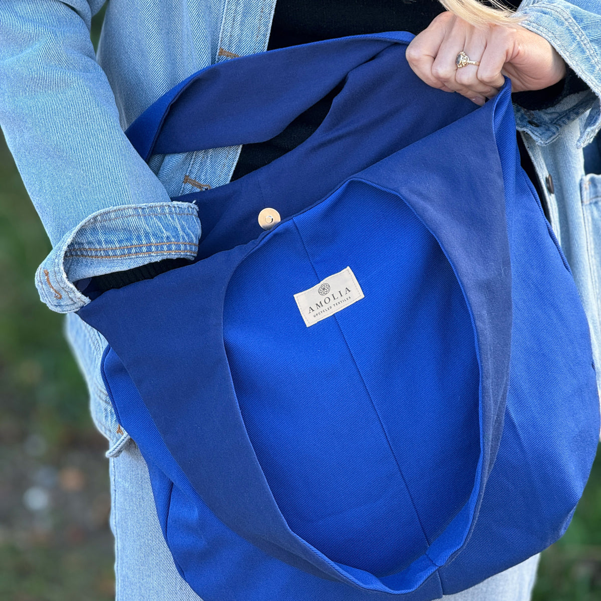 Upcycled håndtaske, Sofie, Blå