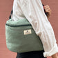 Upcycled shoulder bag, large, green