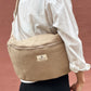 Upcycled shoulder bag, large, light brown