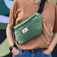 Upcycled shoulder bag, small, green