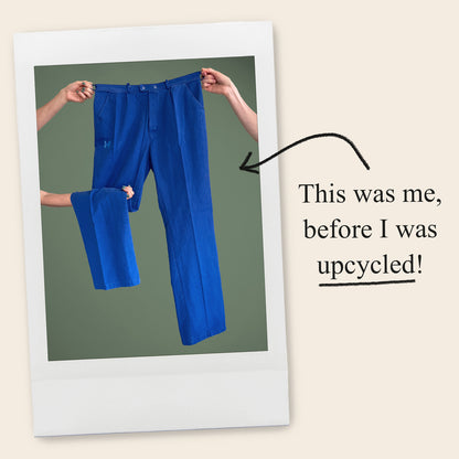 Upcycled toilettaske, lille, kobolt blå