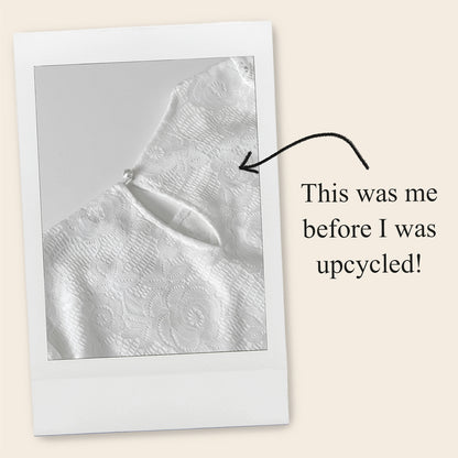 Upcycled handbag, lace