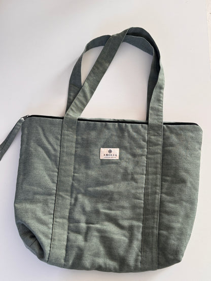 Upcycled weekendtaske,grøn OUTLET