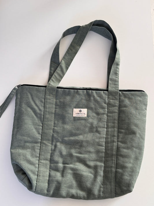 Upcycled weekendtaske,grøn OUTLET