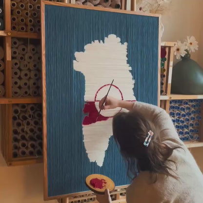 Upcycled kunstværk 70x100cm - Grønland - unik udgave