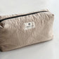 Upcycled toiletry bag, small, brown