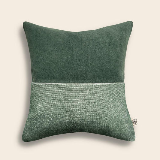 Upcycled cushion cover, 40x40cm, forest green