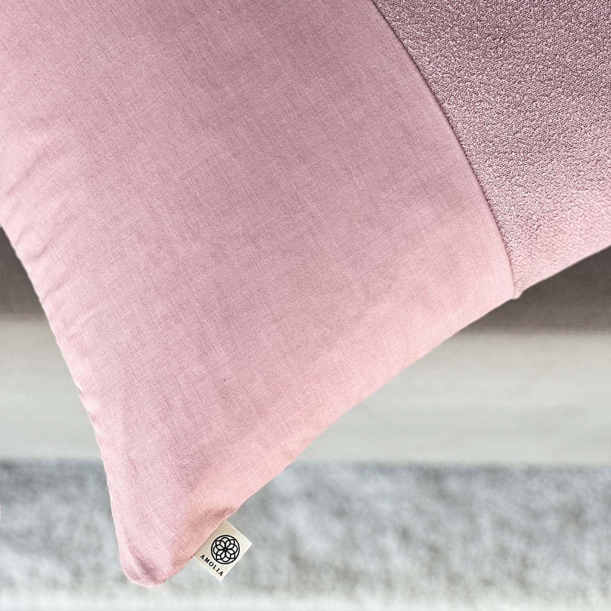 Upcycled cushion cover, 50x50cm, powder pink