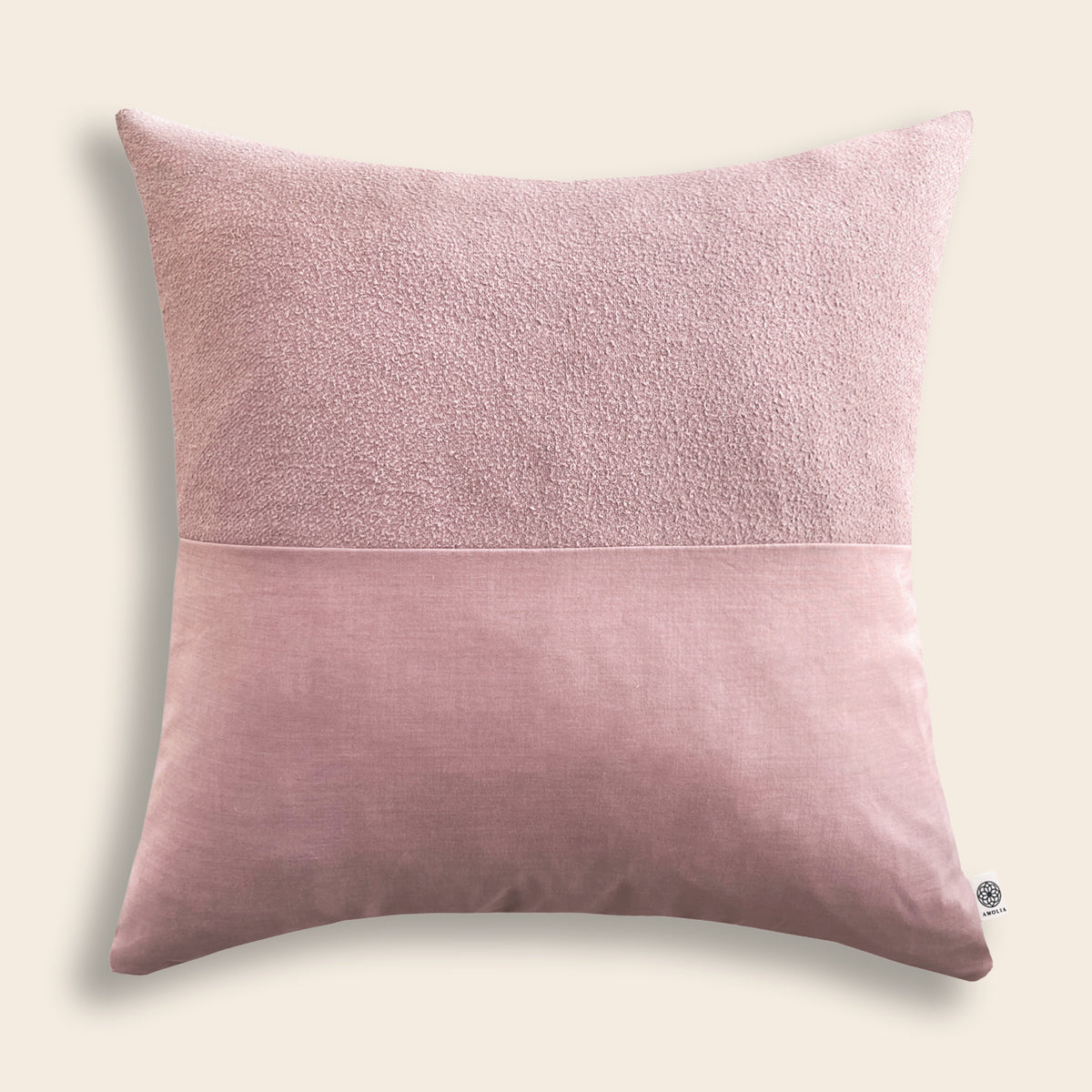 Upcycled cushion cover, 50x50cm, powder pink